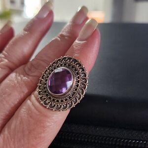 Vintage-Inspired Purple Gemstone Ring